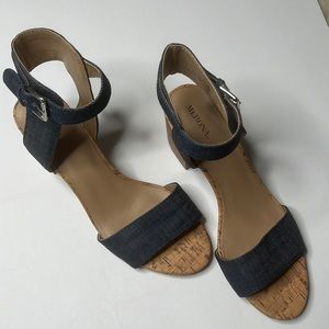 Merona Strappy Jean Sandals womens size 8 1/2